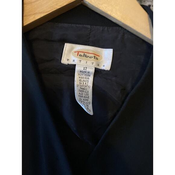 Talbots Women’s 12 Blazer Stretch Jacket Solid Black Button Down Long Sleeve - Picture 5 of 10